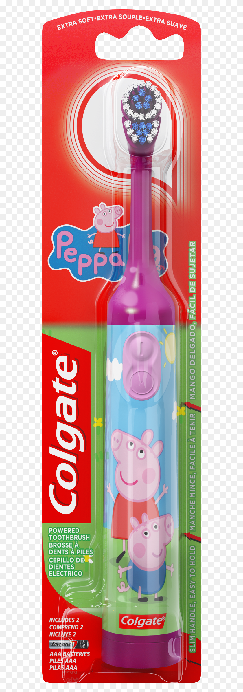 552x2330 Colgate Kids Battery Powered Toothbrush Peppa Pig Colgate Peppa Pig, Bottle, Beverage, Drink HD PNG Download