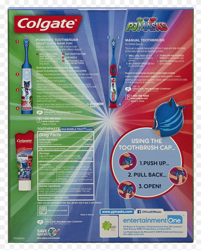 1379x1741 Colgate Kids Toothbrush Toothpaste Toothbrush Cap Pj Mask Colgate HD PNG Download