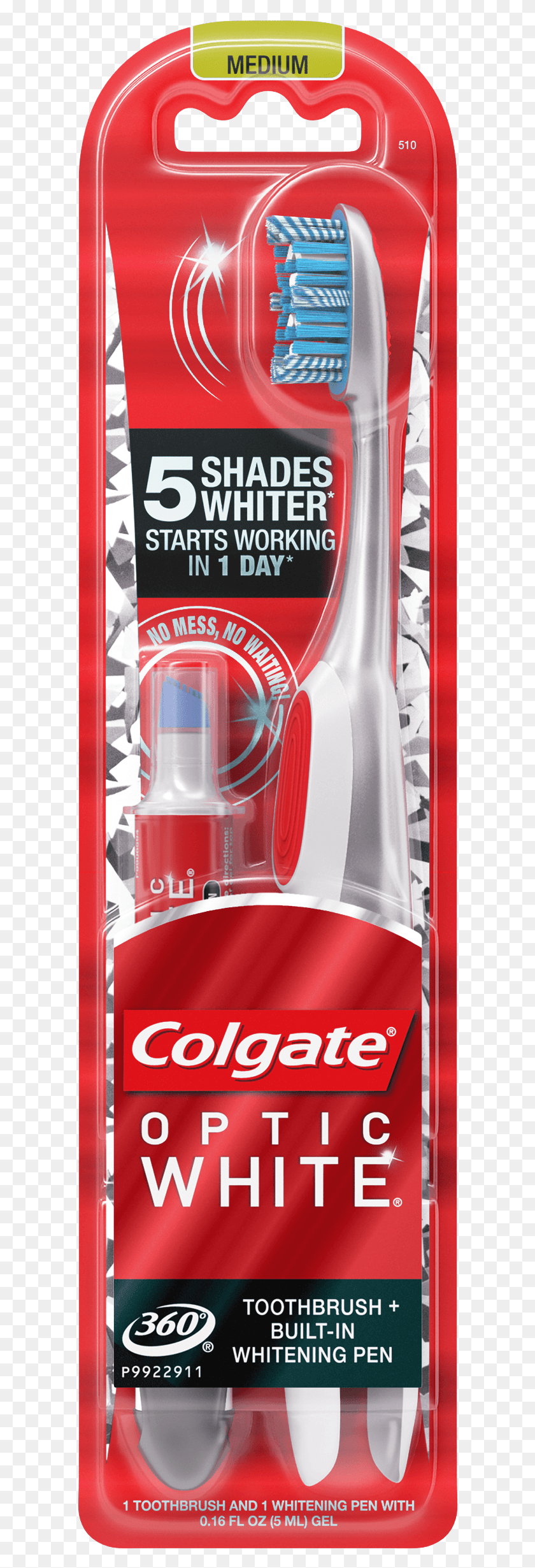 598x2401 Colgate Optic White Toothbrush And Teeth Whitening Colgate Optic White Pen, Arcade Game Machine HD PNG Download
