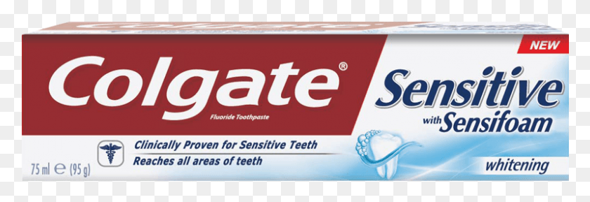 799x235 Colgate Sensitive Sensifoam With Whitening Is A New Colgate, Toothpaste, Text, Word HD PNG Download