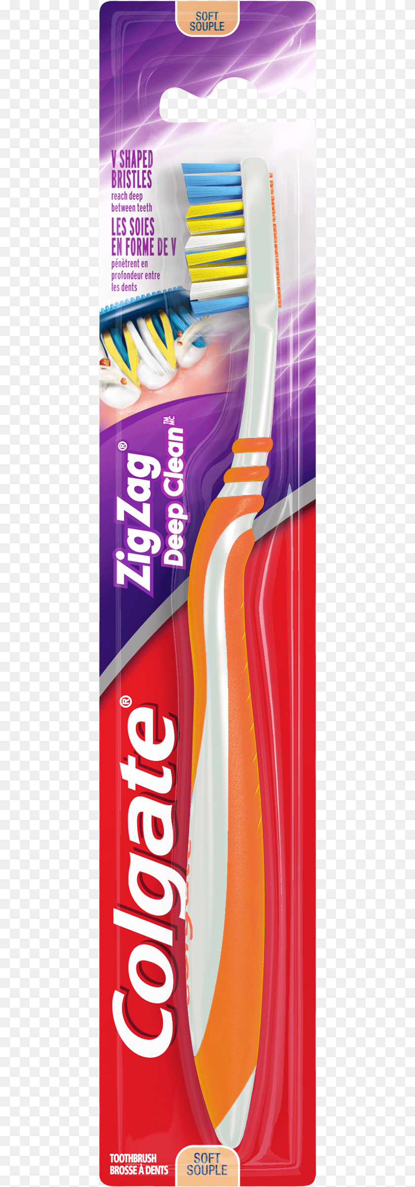 442x2403 Colgate Zig Zag Deep Clean Toothbrush Soft Colgate Zig Zag Soft, Brush, Device, Tool PNG