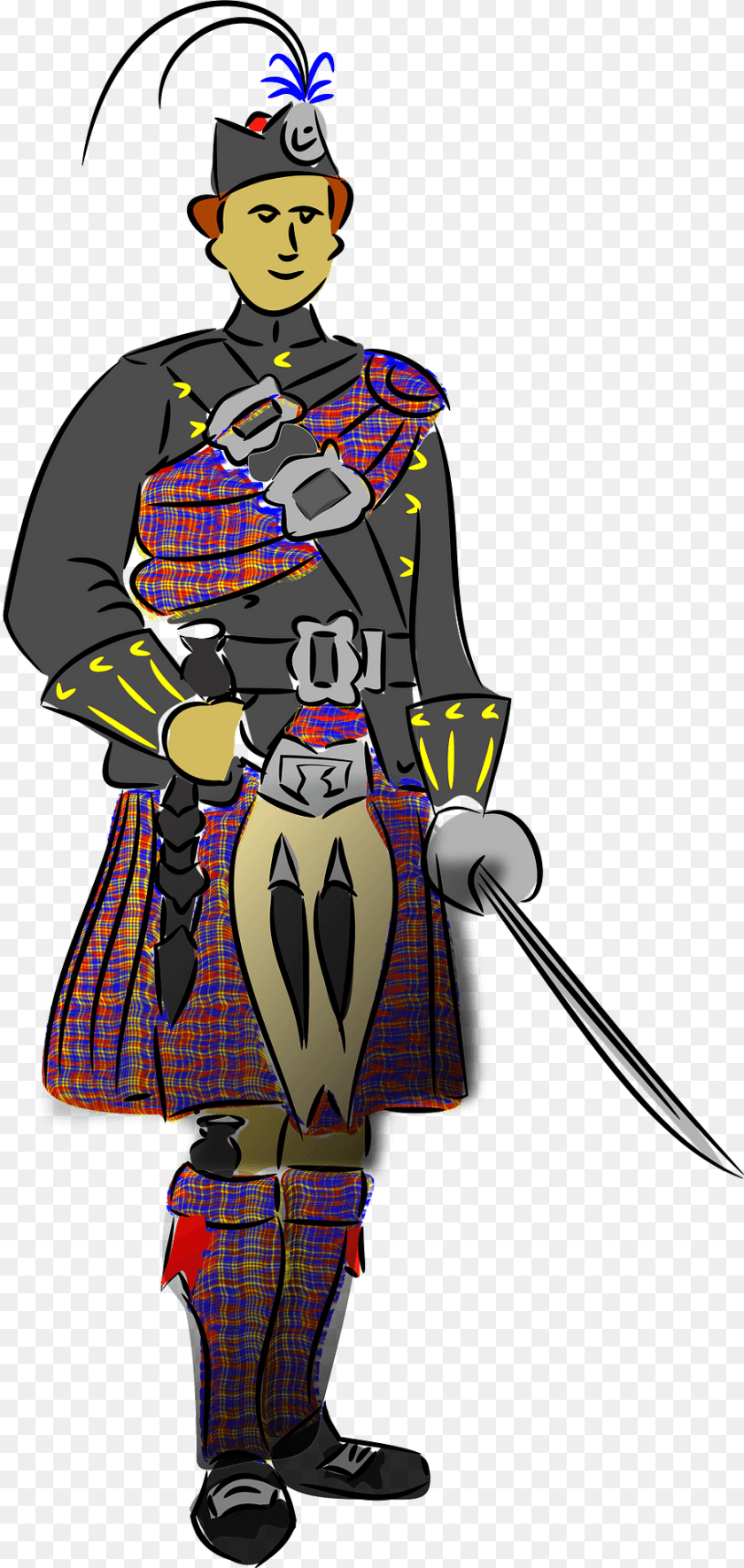 Colin Mcphail Clipart, Clothing, Skirt, Person, Tartan Sticker PNG
