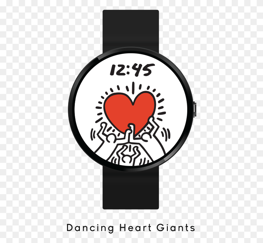 414x716 Reloj De Colaboración Con Keith Haring Keith Haring Pop Socket, Etiqueta, Texto, Corazón Hd Png