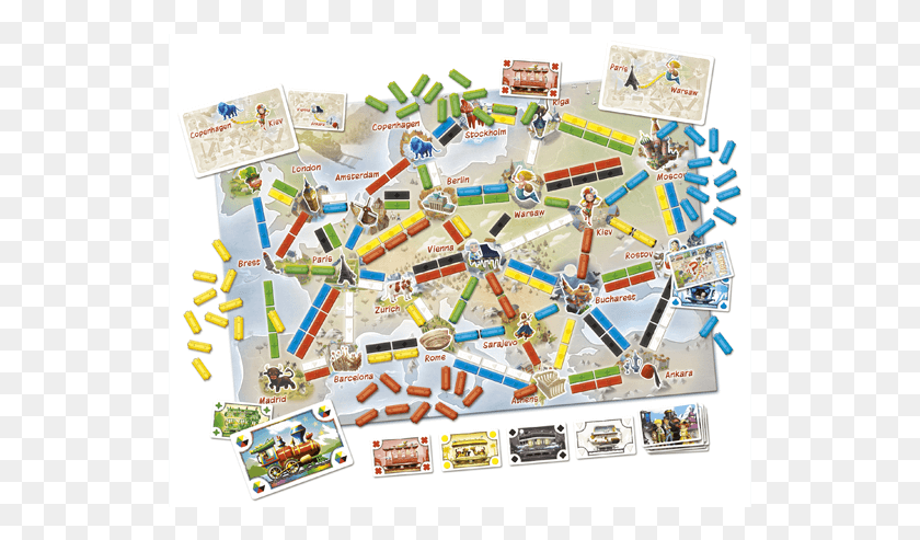 533x433 Collect Cards Of Different Colors Use Them To Claim Ticket To Ride First Journey, Plot, Diagram, Plan HD PNG Download