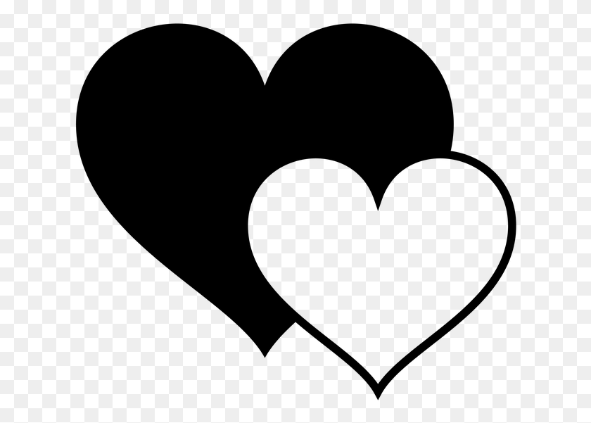 632x541 Collection Of Black And White Heart Clipart Preto E Branco, Gray, World Of Warcraft HD PNG Download