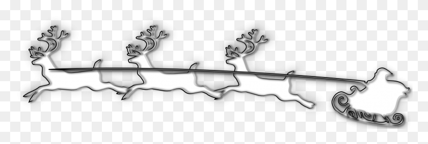1979x569 Collection Of Christmas Reindeer Clipart Black And Christmas Images Backgrounds Black And White, Gun, Weapon, Weaponry HD PNG Download