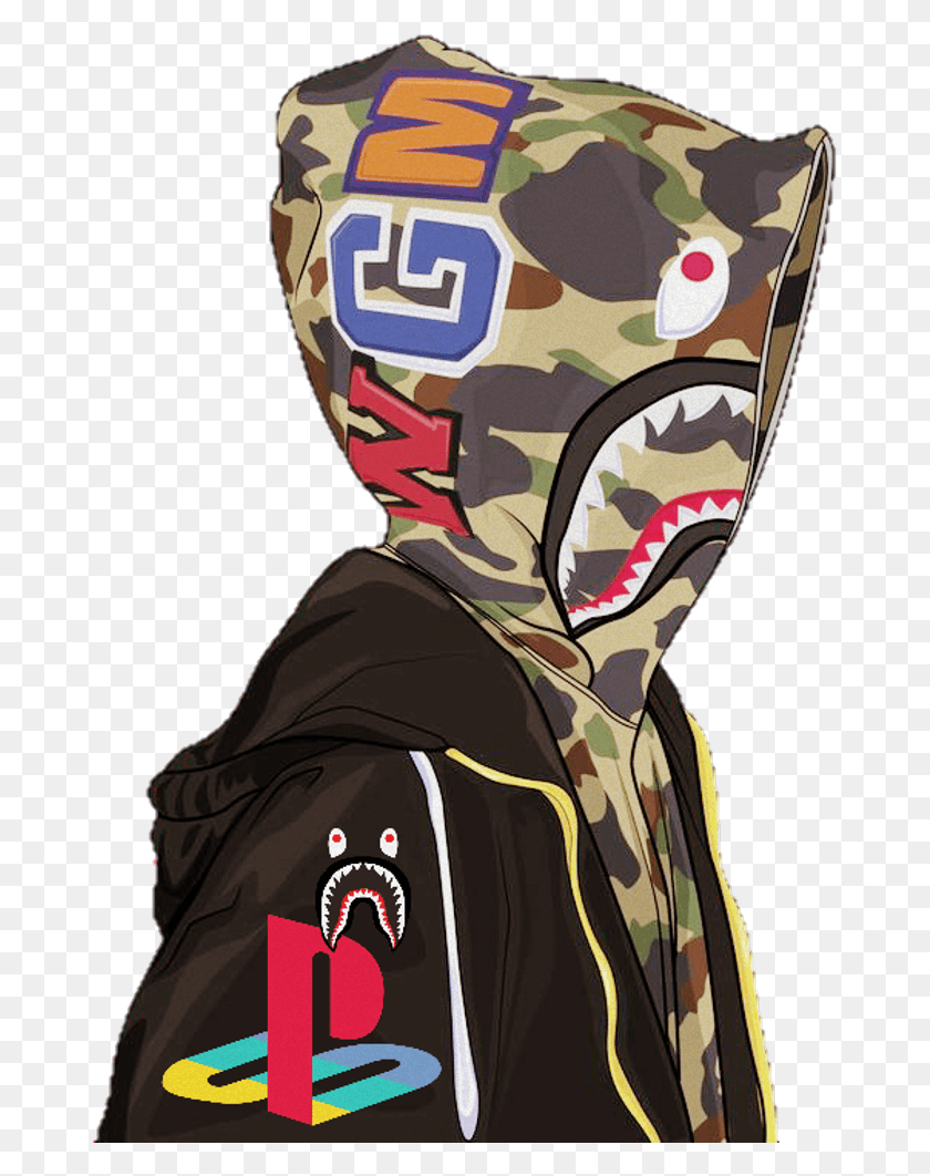 673x1002 Collection Of Free Bape On Ubisafe Supreme Drawing, Clothing, Apparel, Person HD PNG Download