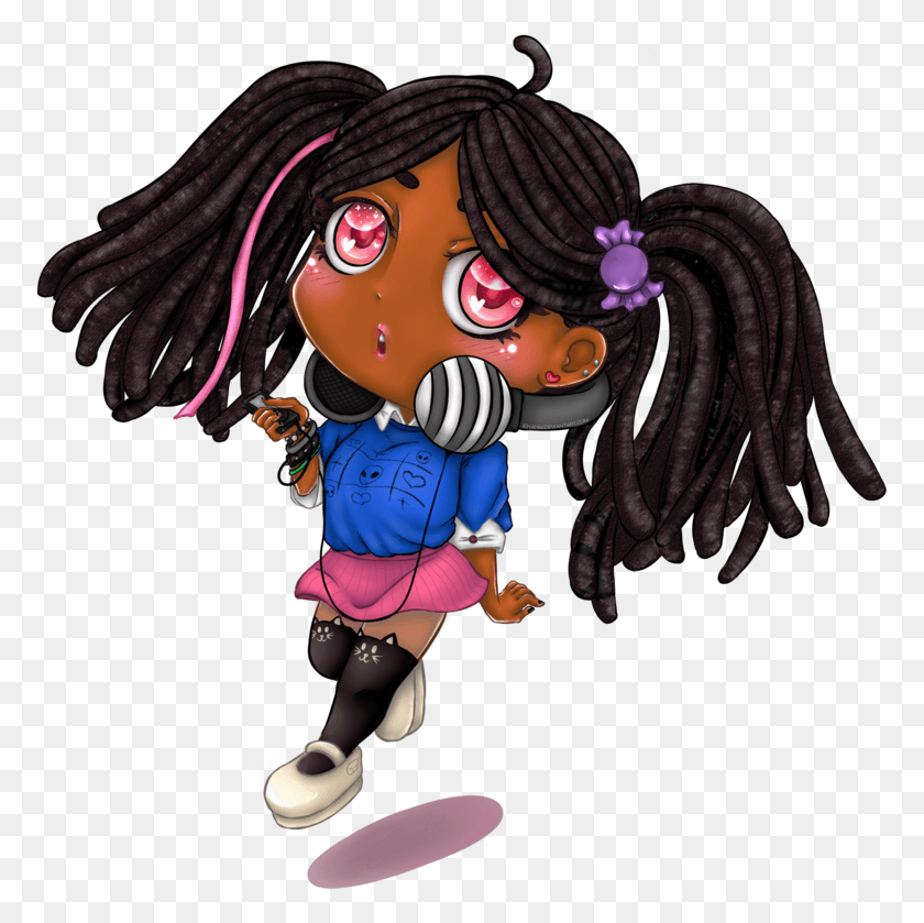775x779 Collection Of Free Drawing Dreads Anime On Chibi Dreadlocks, Toy, Person, Human HD PNG Download
