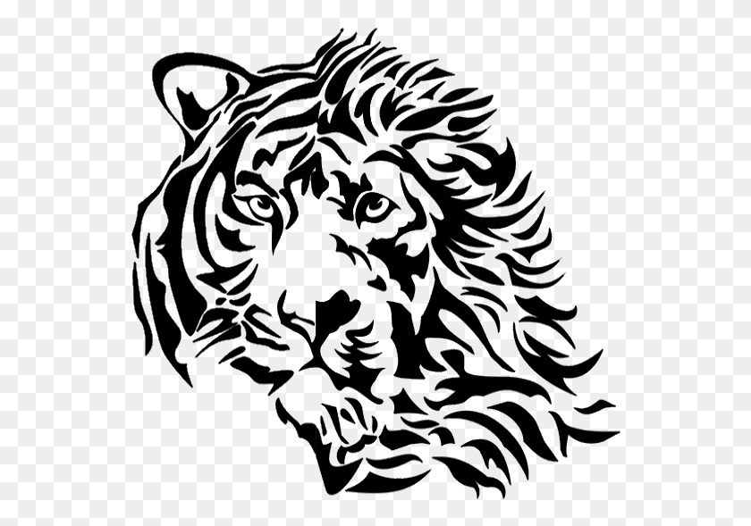 548x529 Collection Of Free Liger Drawing Easy On Ui Black And White Liger, Wildlife, Animal, Mammal HD PNG Download