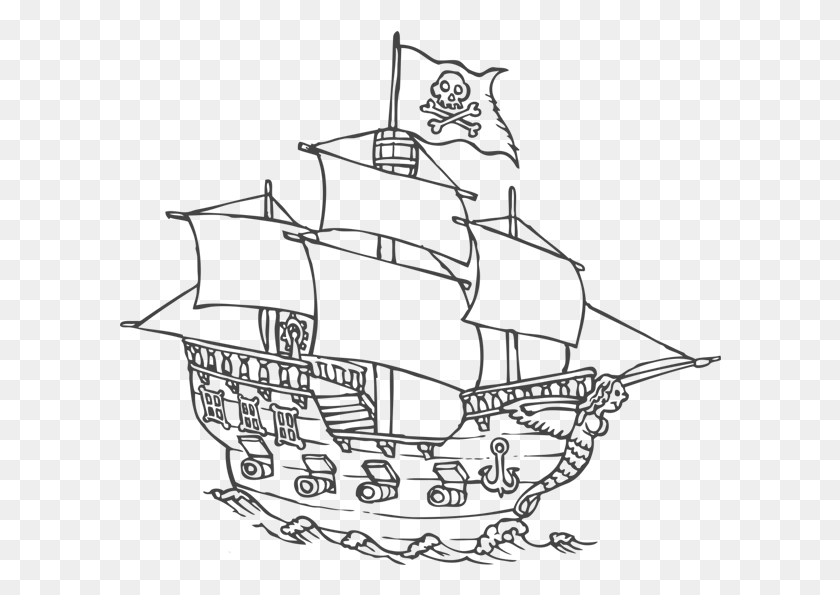 602x535 Collection Of Free On Ubisafe Easy Coloring Book, Vehicle, Transportation, Watercraft HD PNG Download