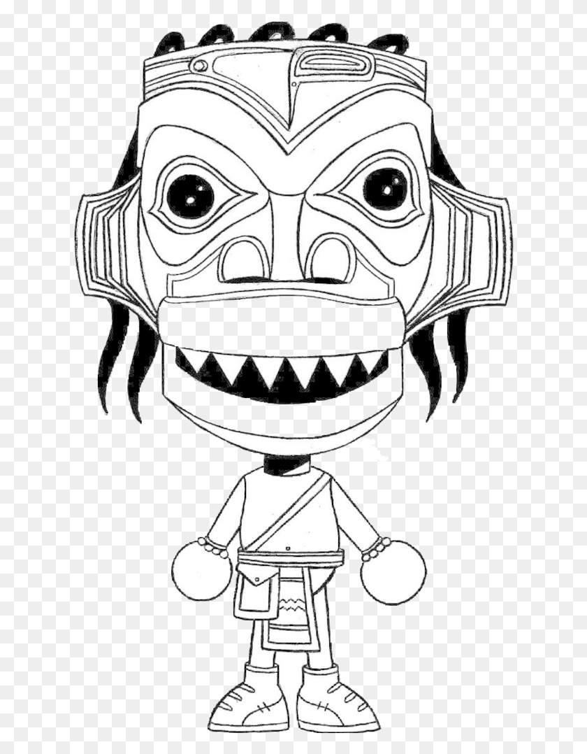 631x1018 Collection Of Free On Ubisafe Totem Cartoon, Stencil, Mask, Halloween HD PNG Download