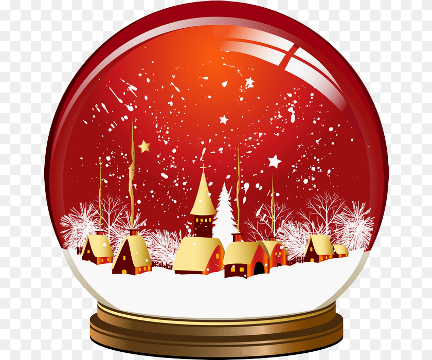 671x700 Collection Of Free Snow Globe Clipart Christmas Snow Globe Transparent, Food, Meal, Photography, Dish PNG