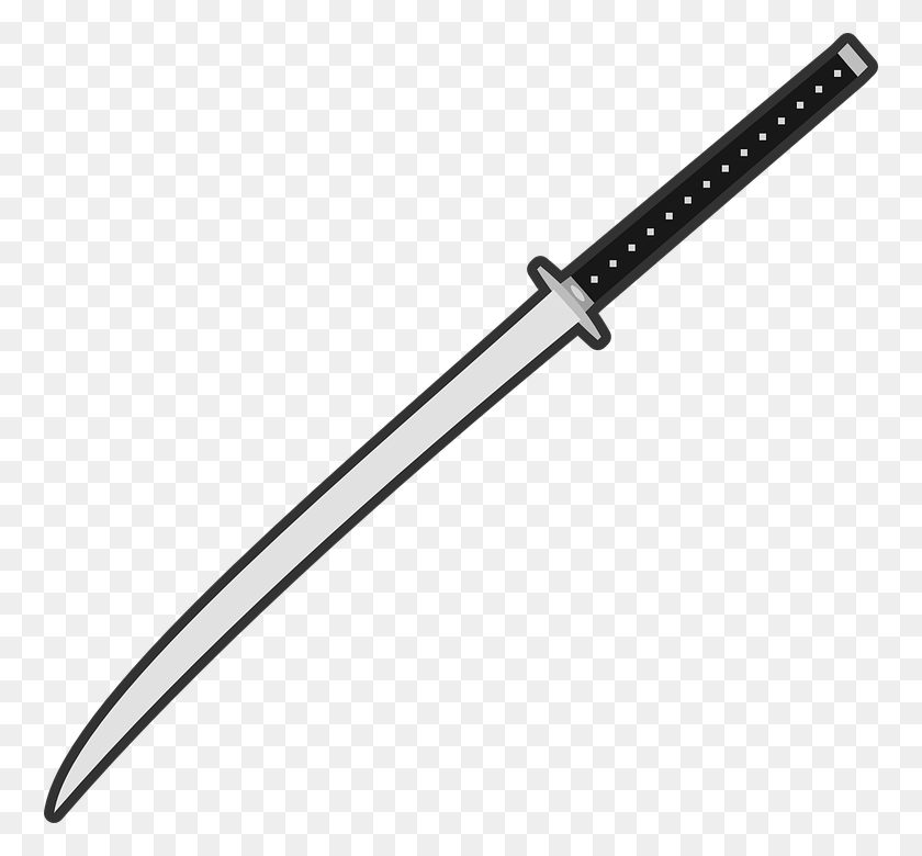 760x720 Collection Of Free Sword Vector Long On Ubisafe Samurai Sword Clip Art, Blade, Weapon, Weaponry HD PNG Download
