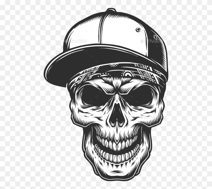 497x690 Collection Of Free Transparent Gangsta On Skull With Flat Cap, Helmet, Clothing, Apparel HD PNG Download