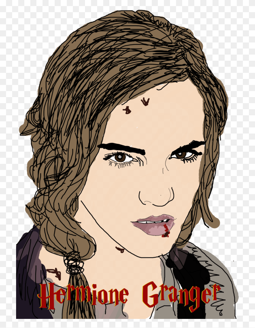 735x1021 Collection Of Free Vector Portraits Emma Watson Illustration, Face, Person, Human HD PNG Download