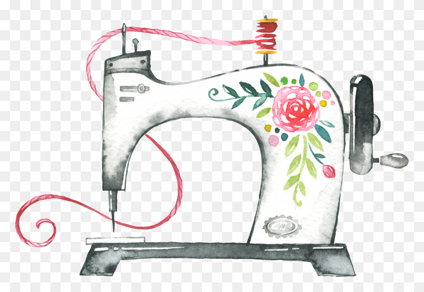 3607x2401 Collection Of High Sewing Machine Clipart HD PNG Download