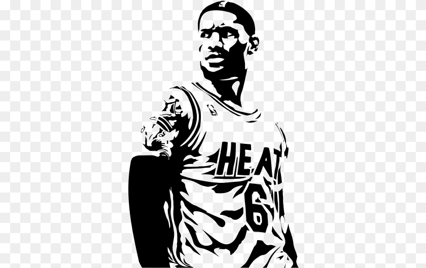 337x529 Collection Of Lebron James Black And White Lebron James Black And White, Gray Clipart PNG