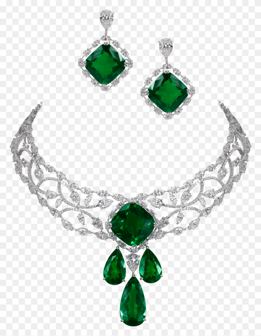 1642x2151 Colombian Emerald And Diamond Suite Green Diamond Necklace, Gemstone, Jewelry, Accessories HD PNG Download