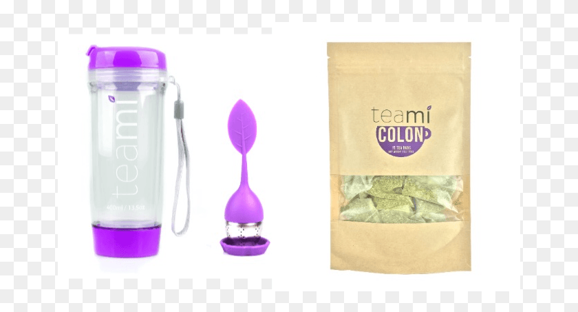 673x393 Colon Tea Detox Blend Amp Purple Tea Infuser Пластиковый Чай, Бутылка, Растение, Шейкер Png Скачать