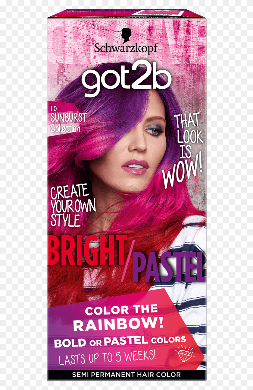 532x1232 Descargar Png Color Com Bright Pastel 110 Rainbow Schwarzkopf Púrpura, Revista, Persona, Humano Hd Png