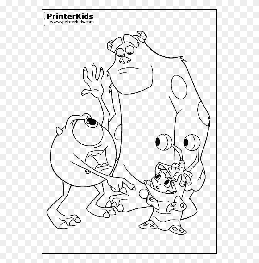 567x794 Color Pages Inc Monsters Inc Coloring Pages Color Me Colouring In Pages Monsters Inc, Doodle HD PNG Download