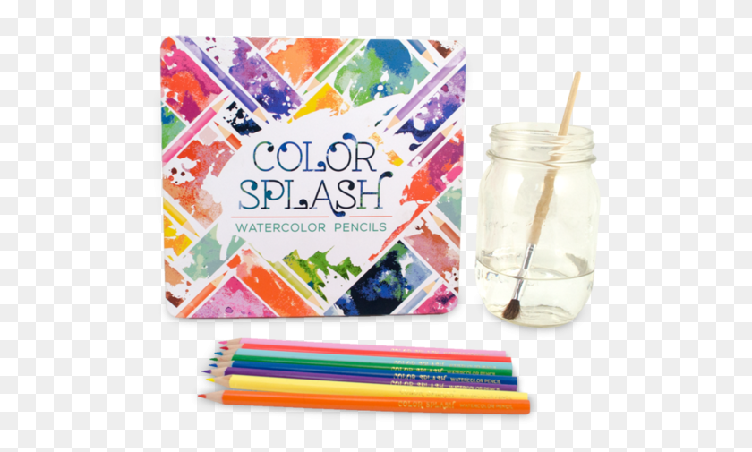 504x445 Color Splash Watercolor Pencils, Jar, Pencil Box, Poster Descargar Hd Png