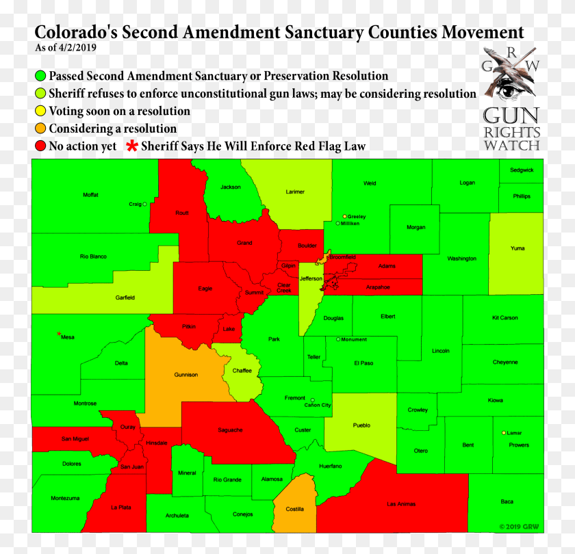 750x750 Mapa De Condados Del Santuario De Colorado 2A Mapa De Condados Santuario De Colorado 2A Enmienda, Diagrama, Atlas Hd Png