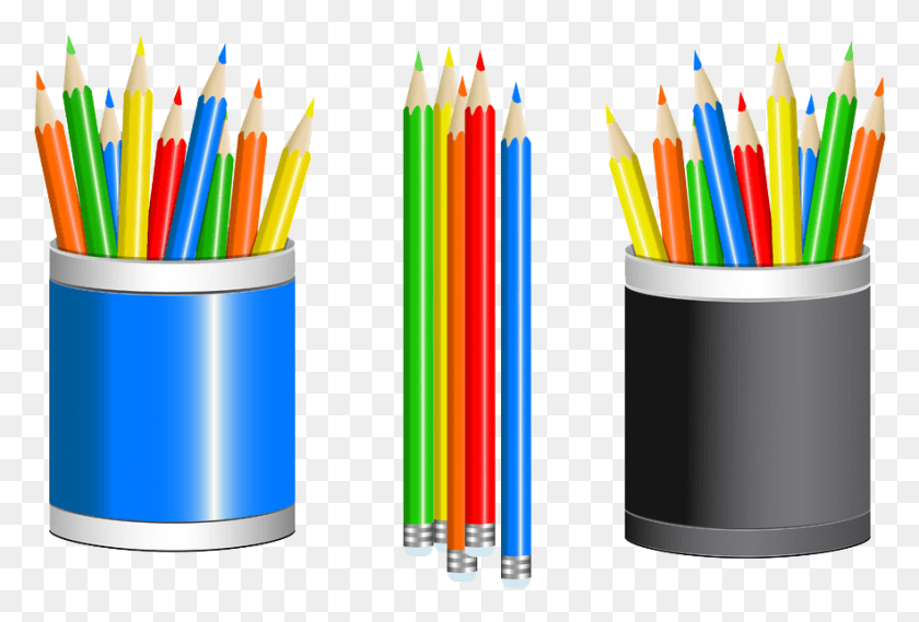 882x576 Colored Pencil Cup Drawing Clip Cartoon Colour Pencil Clipart HD PNG Download
