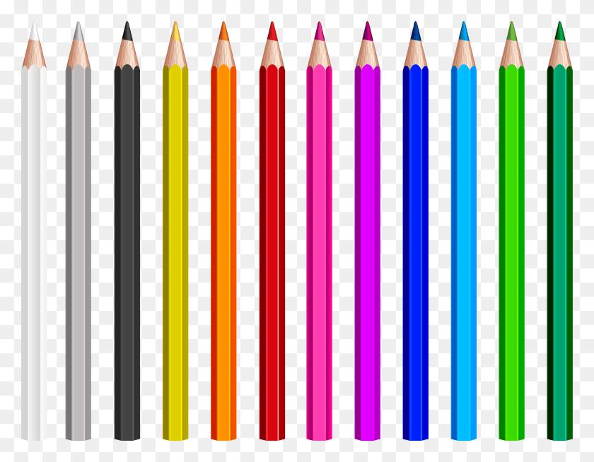 7870x5996 Colored Pencils Set Clip Art Image, Pencil HD PNG Download