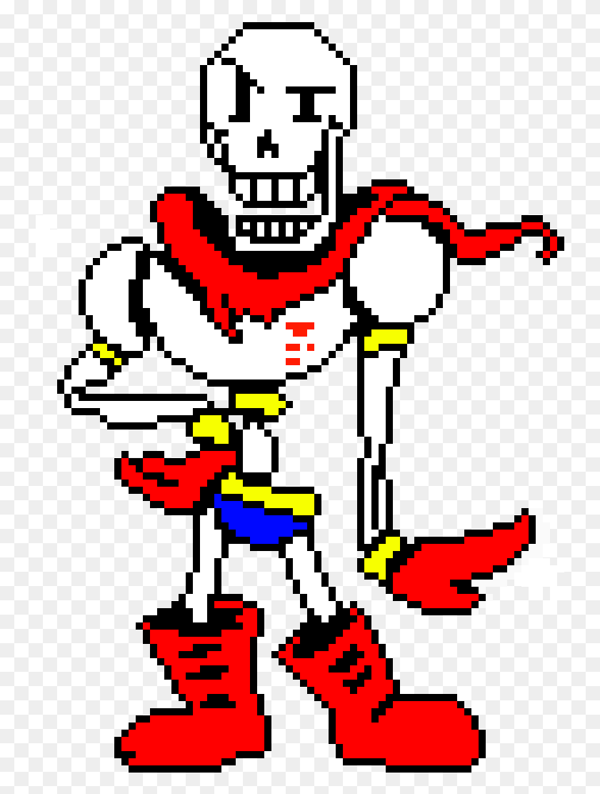 741x1051 Colored Sprite Pixel Art Undertale Papyrus Colored Sprite, Text, Graphics HD PNG Download