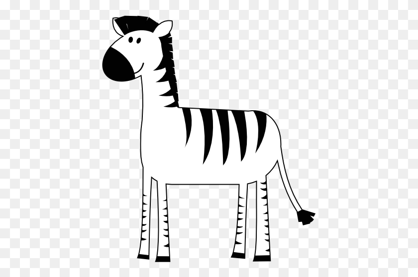431x498 Colorful Animal Zebra 555px 34 Simple Zebra Clipart Black And White, Mammal, Wildlife HD PNG Download
