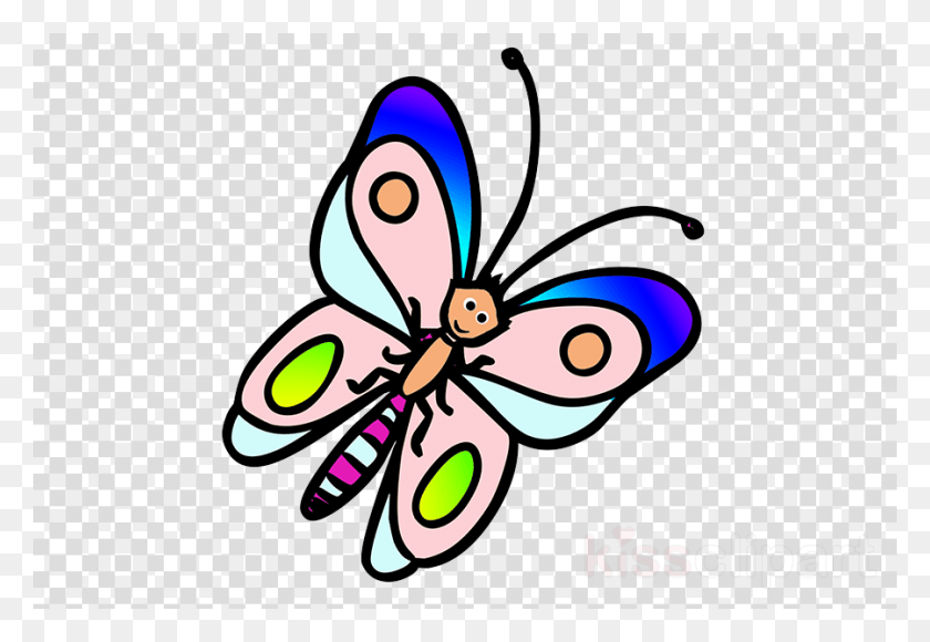 900x600 Разноцветные Бабочки Мультяшный Клипарт Монарх Бабочка Лиса Гоночный Логотип, Графика, Животные Hd Png Скачать