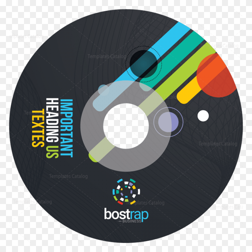 900x900 Colorful Cd Sleeve And Sticker Template Circle, Disk, Dvd HD PNG Download