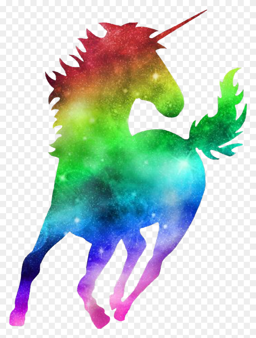 1024x1379 Colorful Colourful Galaxy Silhouette Unicorn Rainbow Galaxy Rainbow Unicorn Silhouette, Pattern, Ornament, Light HD PNG Download
