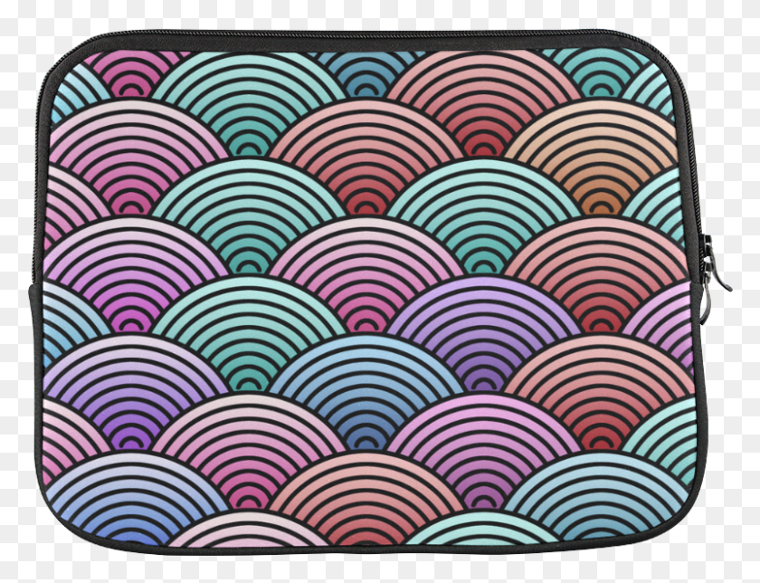 801x600 Colorful Concentric Circles Pattern Custom Laptop Sleeve Circle, Rug, Texture HD PNG Download