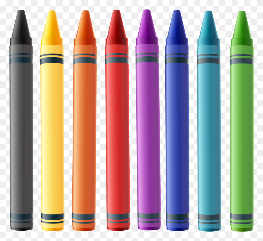 7762x7073 Colorful Crayons Clip Art Image HD PNG Download