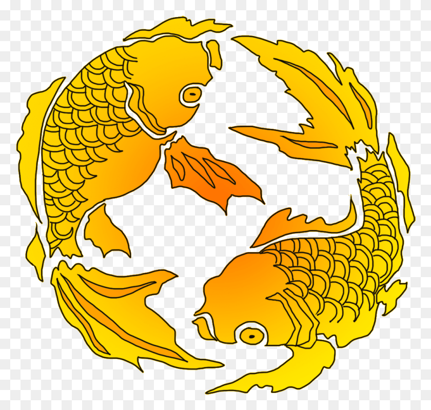 1012x960 Красочные Рисунки Рыб Красный Оранжевый Рисунок Желтый Прозрачный Кои Рыба, Дракон Hd Png Скачать