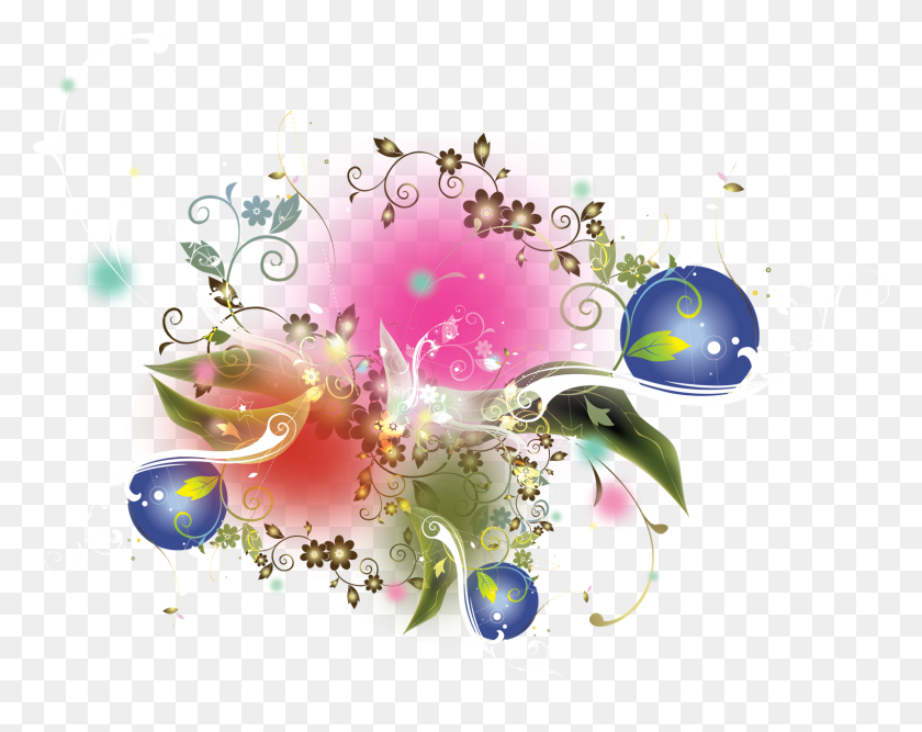 1600x1247 Colorful Flowers Light Vector, Graphics, Floral Design HD PNG Download