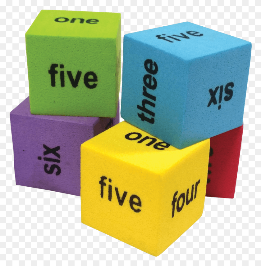 880x901 Colorful Foam Number Word Dice Image Toy Block, Box, Game, Text Descargar Hd Png