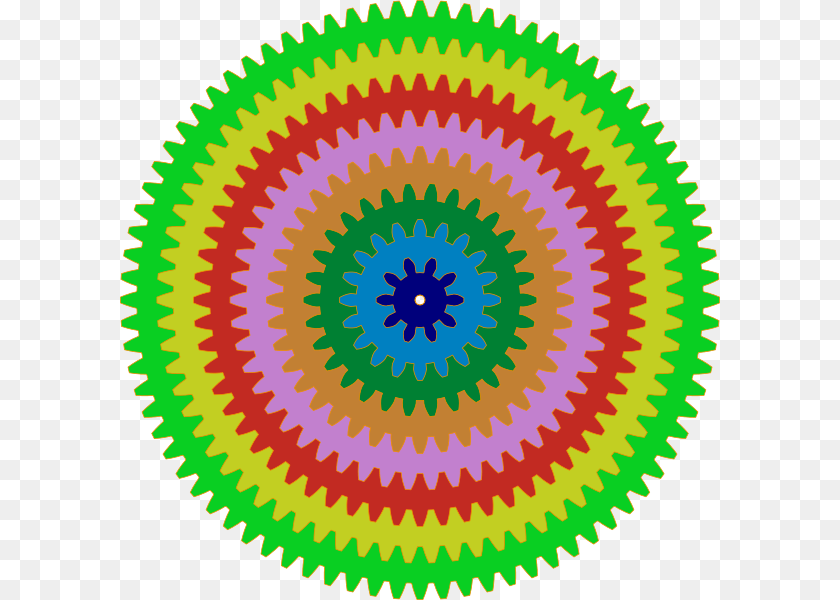 Colorful Gears Clip Art Free Vector, Spiral Sticker PNG