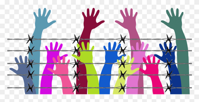 961x459 Colorful Hands Barbed Wire Shrinking Space For Civil Society, Hand, Poster, Advertisement HD PNG Download