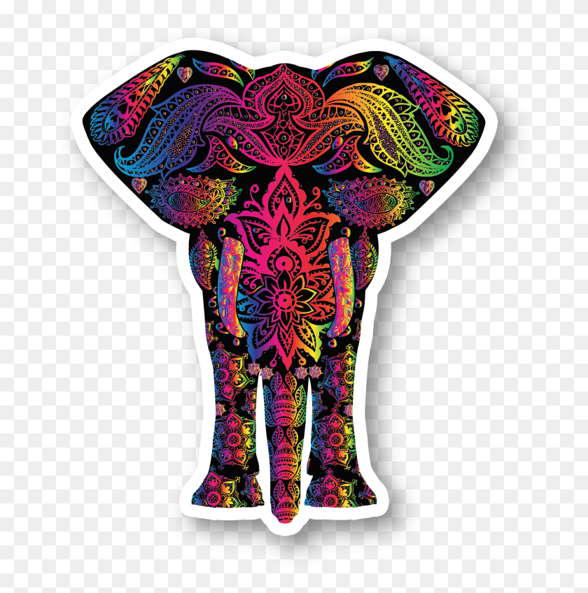 686x788 Разноцветный Индийский Слон, Одежда, Одежда Hd Png Скачать