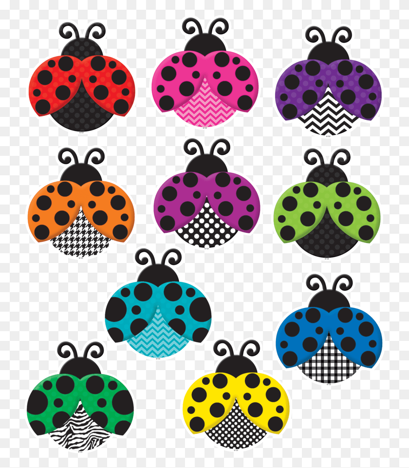 742x901 Colorful Ladybugs Accents Image Colorful Ladybugs, Pattern, Graphics HD PNG Download