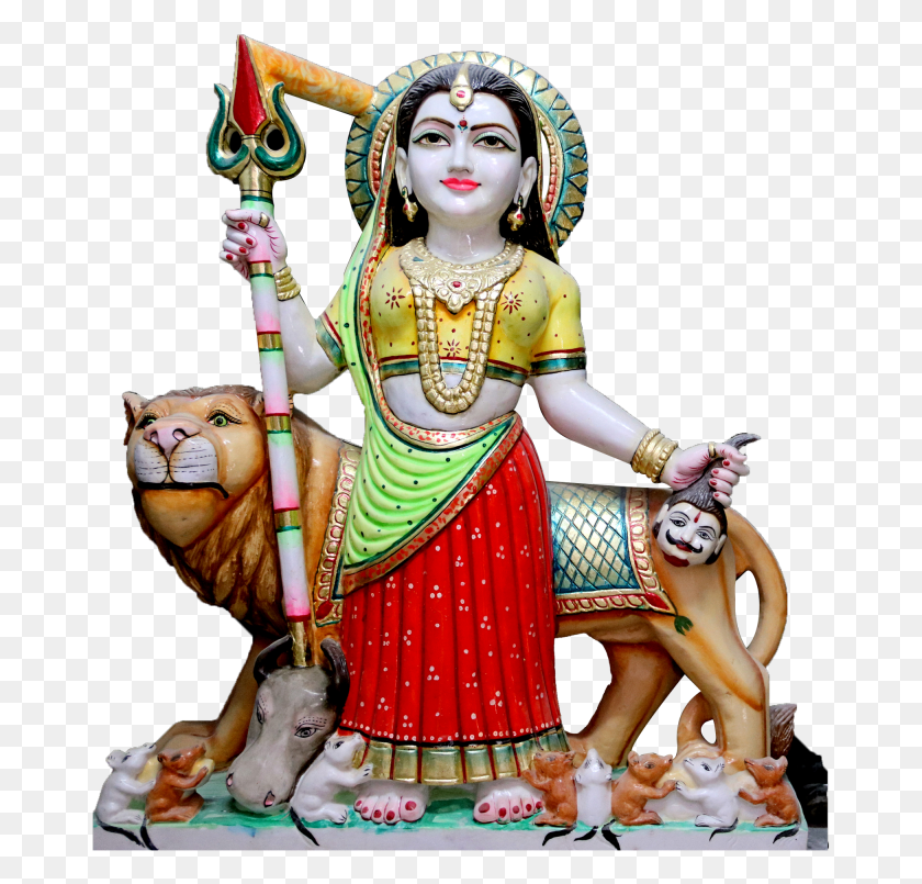 673x745 Colorful Marble Statue Of Mata Rani Mythology, Figurine, Person, Human HD PNG Download
