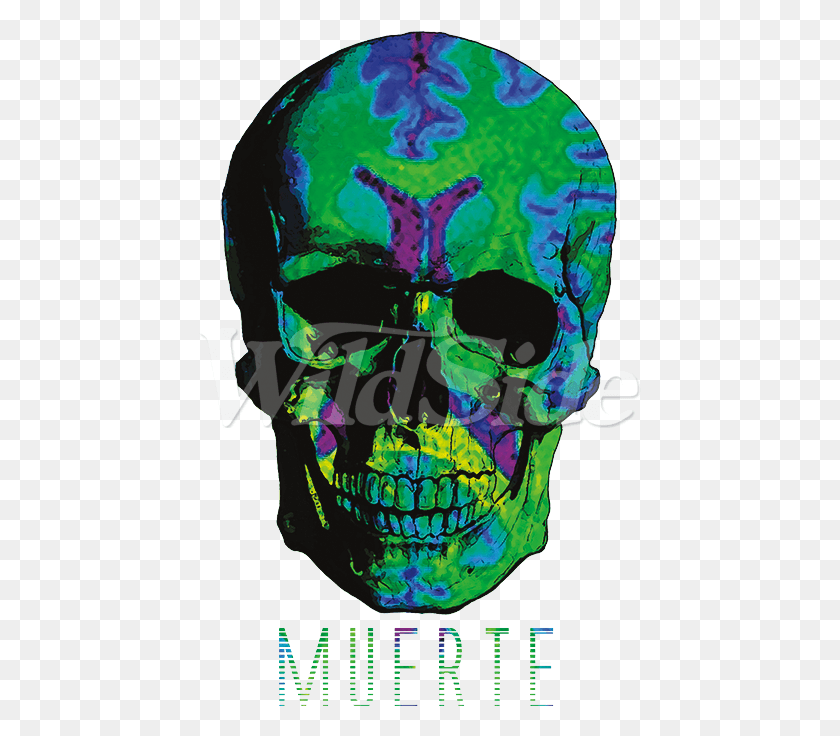 443x676 Colorful Muerte Skull Skull, Poster, Advertisement, Graphics HD PNG Download