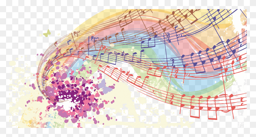 1280x640 Colorful Music Score Music Art, Graphics, Plot HD PNG Download