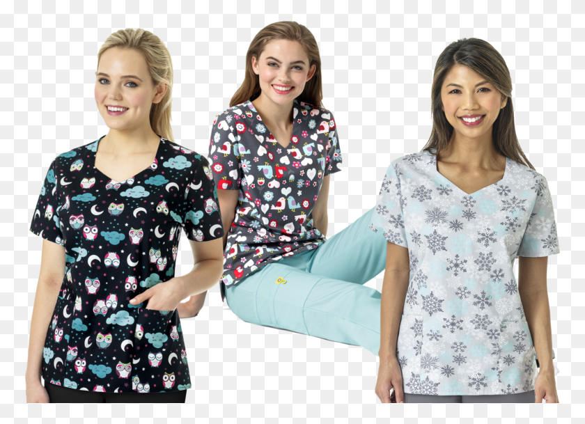 768x549 Colorful Nursing Scrubs From Zoe Chloe Zoe Chloe Scrubs, Clothing, Apparel, Person HD PNG Download
