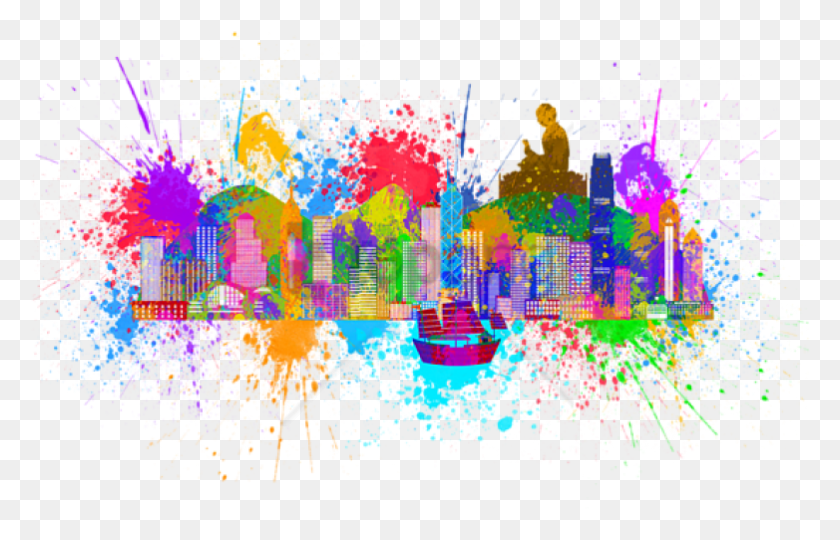 782x482 Colorful Paint Splatters Image With Transparent, Graphics, Pattern HD PNG Download