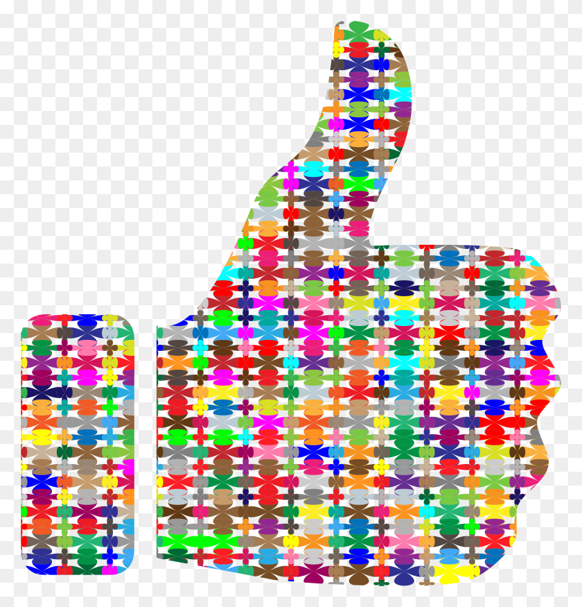 2218x2319 Colorful Pattern Thumbs Up Clip Arts Colorful Thumbs Up, Graphics, Text HD PNG Download