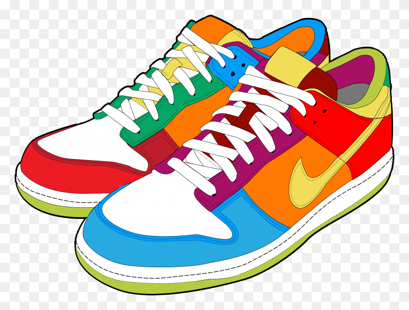 3935x2914 Colorful Sneakers Clipart Shoes Vector, Clothing, Apparel, Shoe HD PNG Download